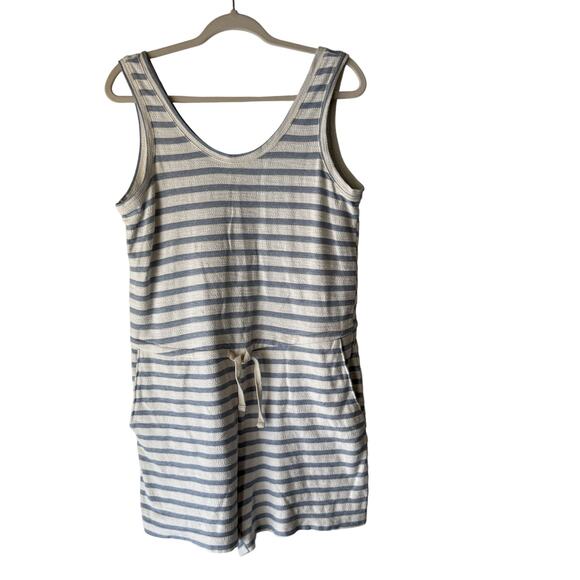 Old Navy‎ Romper Terry Cloth Medium Striped Tank Sleeveless Drawstring Pockets - Picture 1 of 8